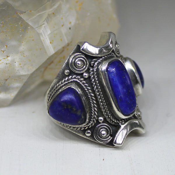 Handmade Lapis Lazuli and 925 Silver Ring