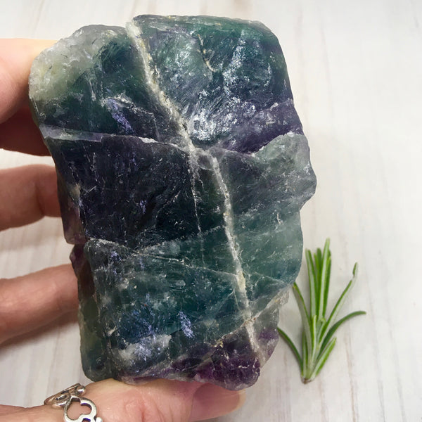 Purple, Green and Blue Fluorite Chunk
