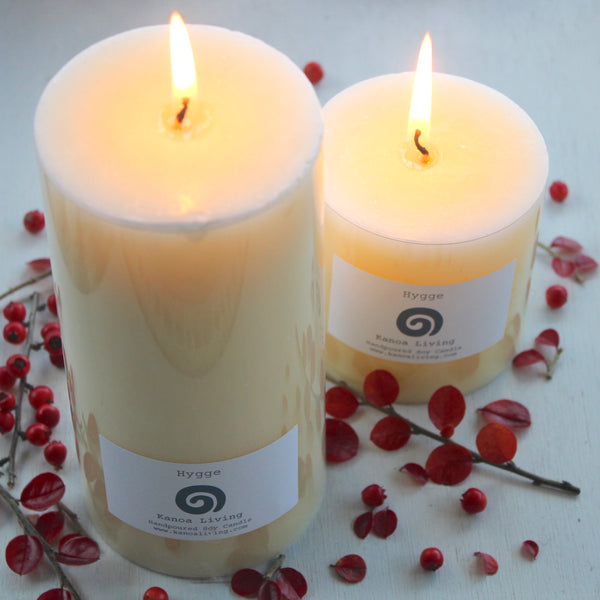 Essential Oil & Natural Vegetable Wax 'Hygge' Pillar Candles