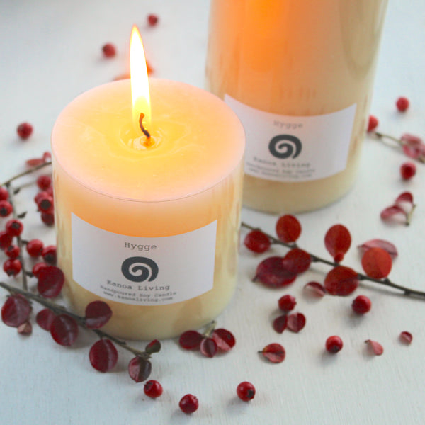 Essential Oil & Natural Vegetable Wax 'Hygge' Pillar Candles