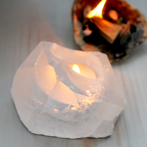 Crystal Cluster Tea Light Candle Holder