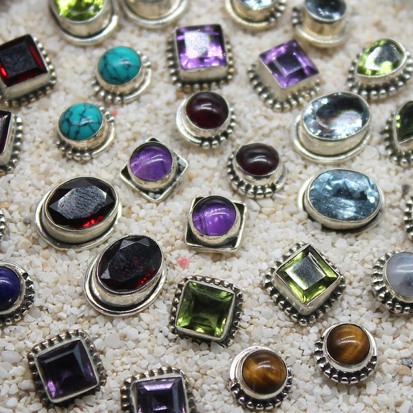 Semi-Precious and 925 Silver Studs