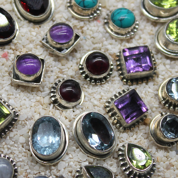 Semi-Precious and 925 Silver Studs