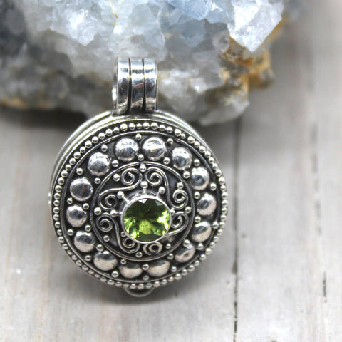 Sterling Silver Peridot Locket