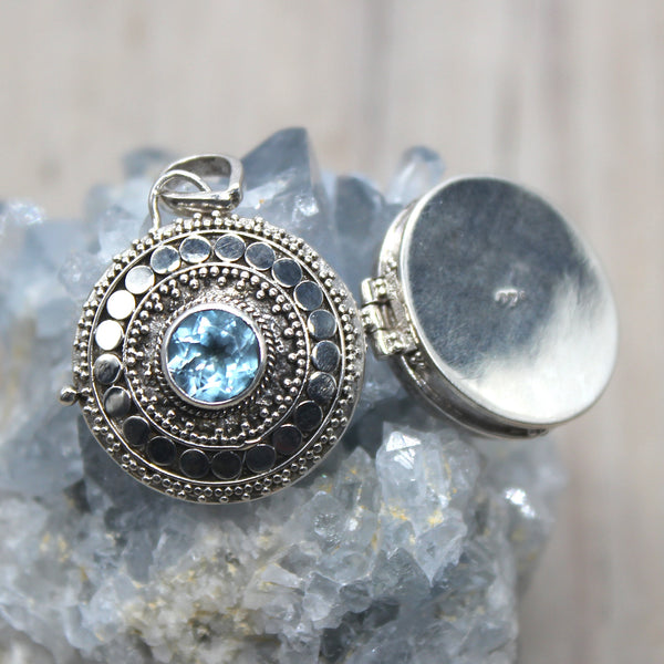 925 Sterling Silver Topaz Locket