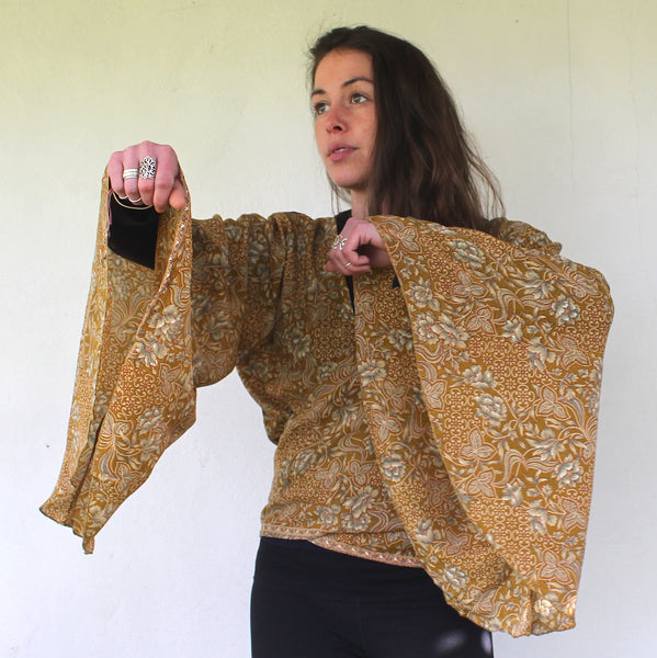 Recycled Indian Sari 'Hemamalini' Butterfly Wing Wrap Top