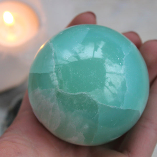 Pistachio Green Calcite Orb