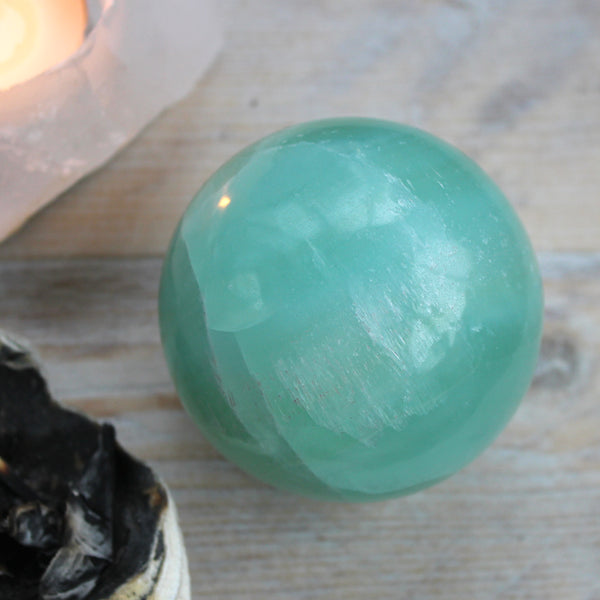 Pistachio Green Calcite Orb