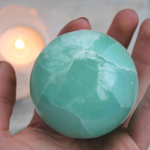 Pistachio Green Calcite Orb