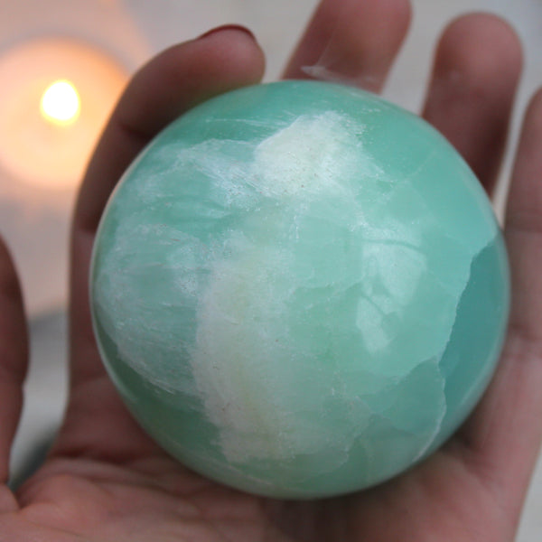 Pistachio Green Calcite Orb