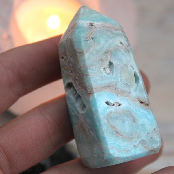 Blue Aragonite Obelisk