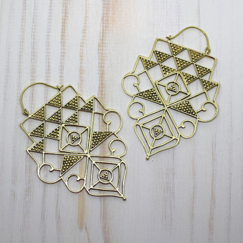 Handmade Brass 'Kaia' earrings.