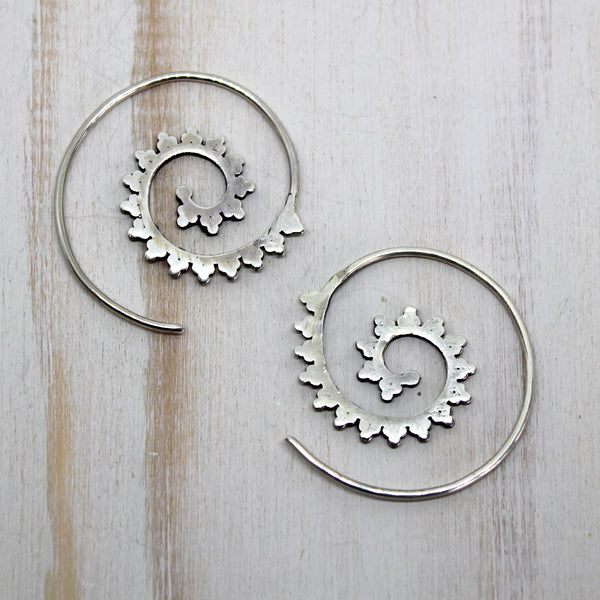 Sterling Silver Swirl Earrings