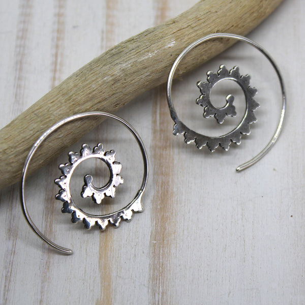 Sterling Silver Spiral Earrings