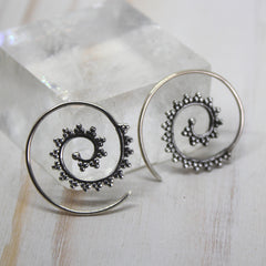 925 Silver 'Jamilah' Spiral Earrings