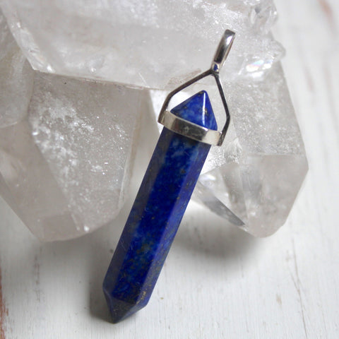 Lapis Lazuli + 925 Sterling Silver Point Pendant