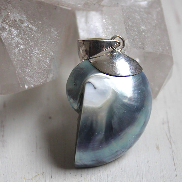 Balinese Shell + 925 Sterling Silver Pendant
