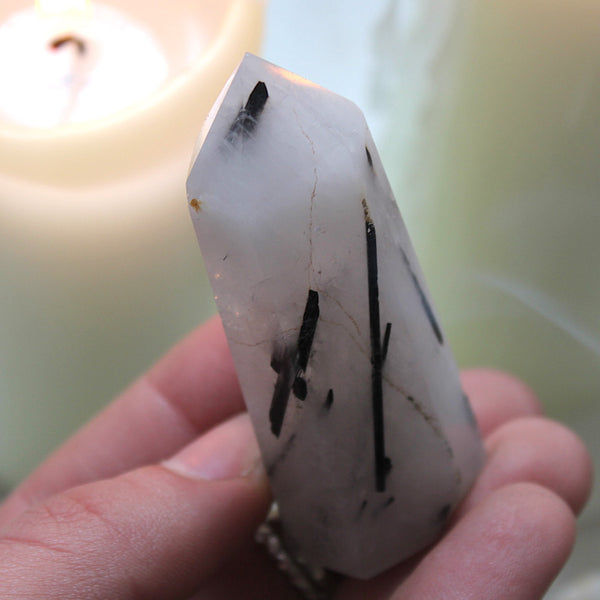 Tourmalinated Quartz Point