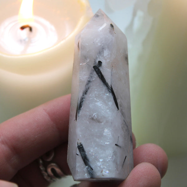 Tourmalinated Quartz Point