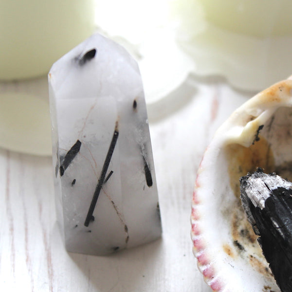 Tourmalinated Quartz Point