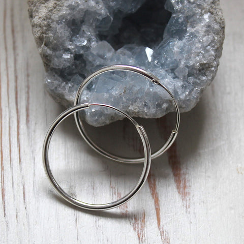 925 Sterling Silver Small + Simple Hoops