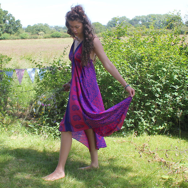 Recycled Indian Sari 'Yutika' Dress