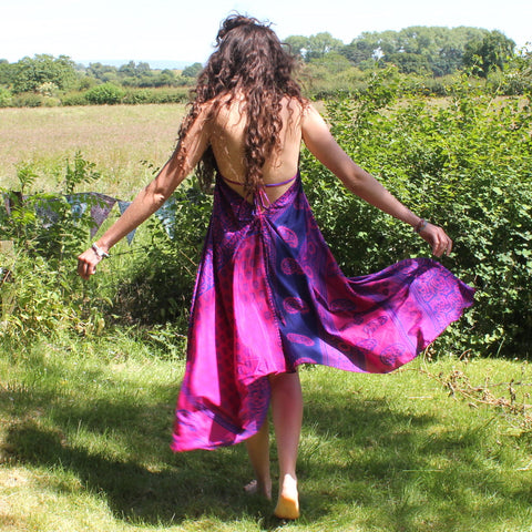 Recycled Indian Sari 'Yutika' Dress