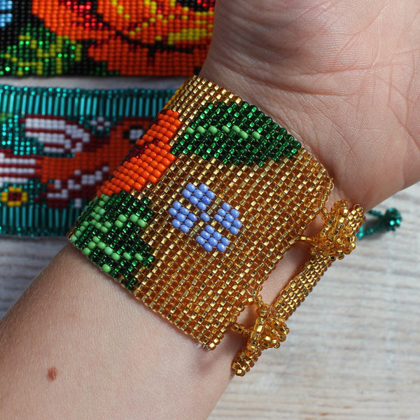 Colibrí + Rosa Bracelets from Chiapas, Mexico.