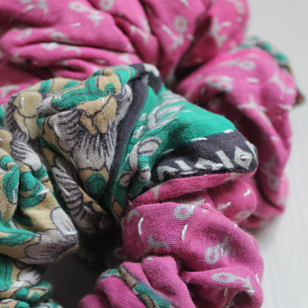 Zero Waste Kantha 'Pushpah' Scrunchie