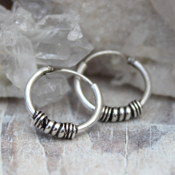 925 Sterling Silver Tiny Twist Hoops