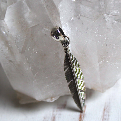 925 Sterling Silver Feather Pendant