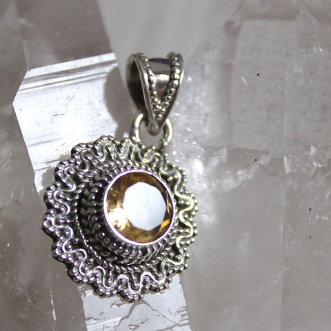 Citrine + 925 Sterling Silver Sunshine Pendant