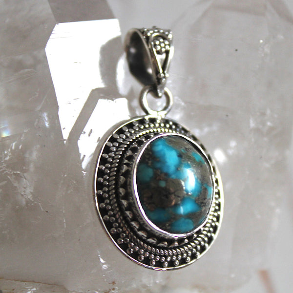 Arizona Turquoise + 925 Sterling Silver Pendant